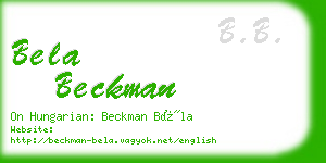 bela beckman business card